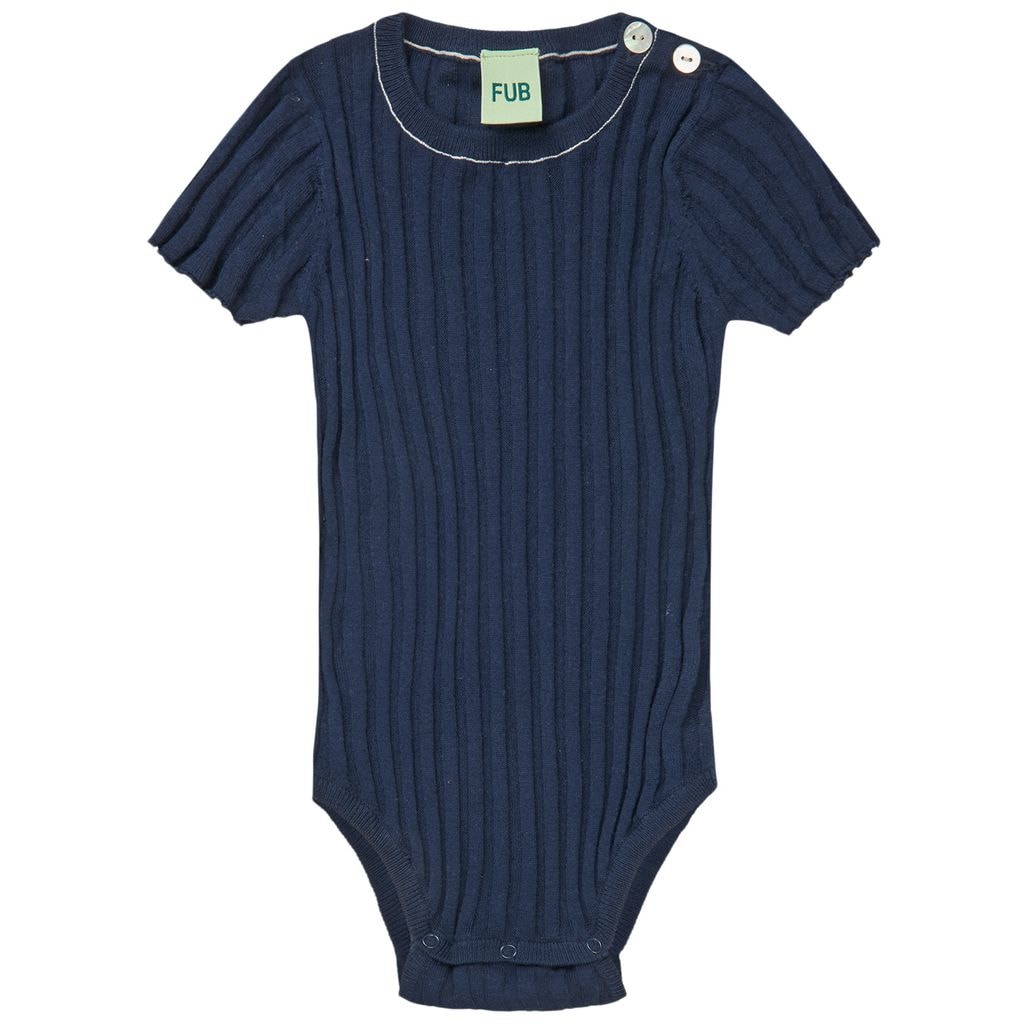 Stickad Baby Body Dark Navy