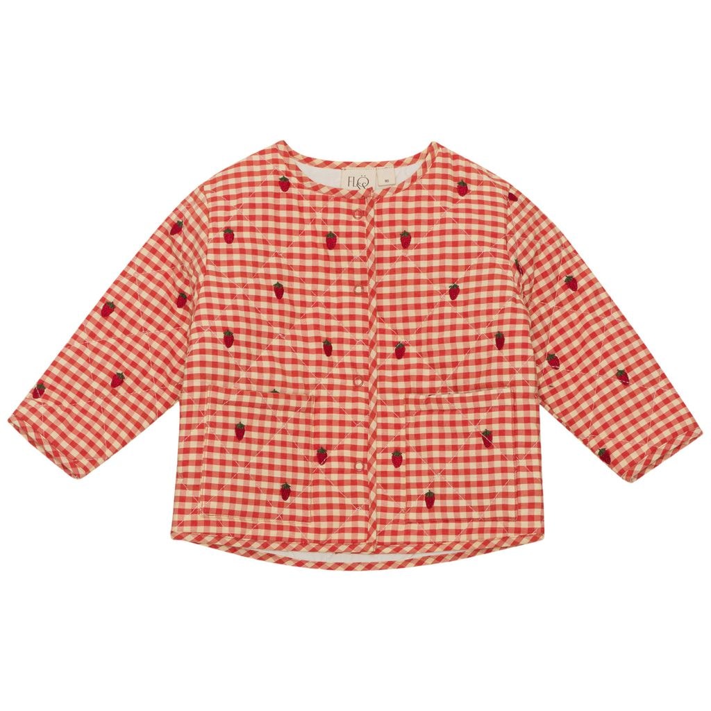 Molly Gingham Quilted Jacket Berry