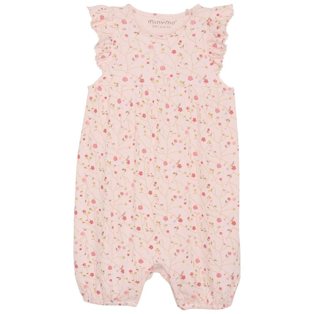 Blomstret Ribbet Romper Dogwood