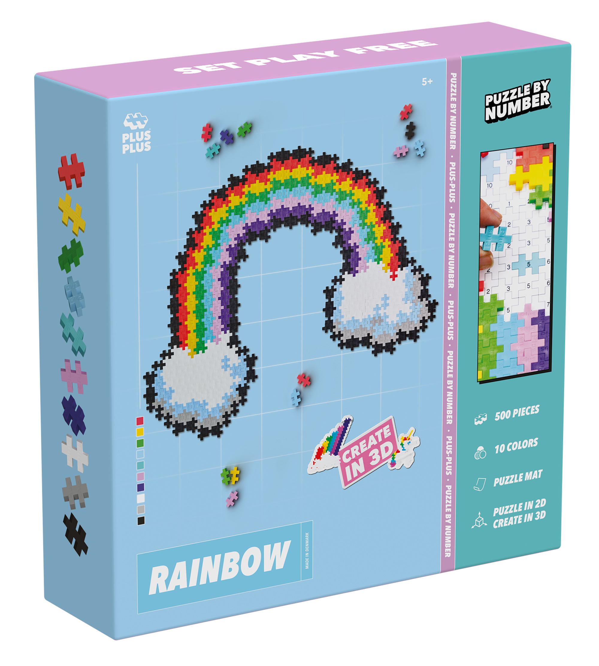 Puzzle By Number Rainbow & Unicorn Byggset