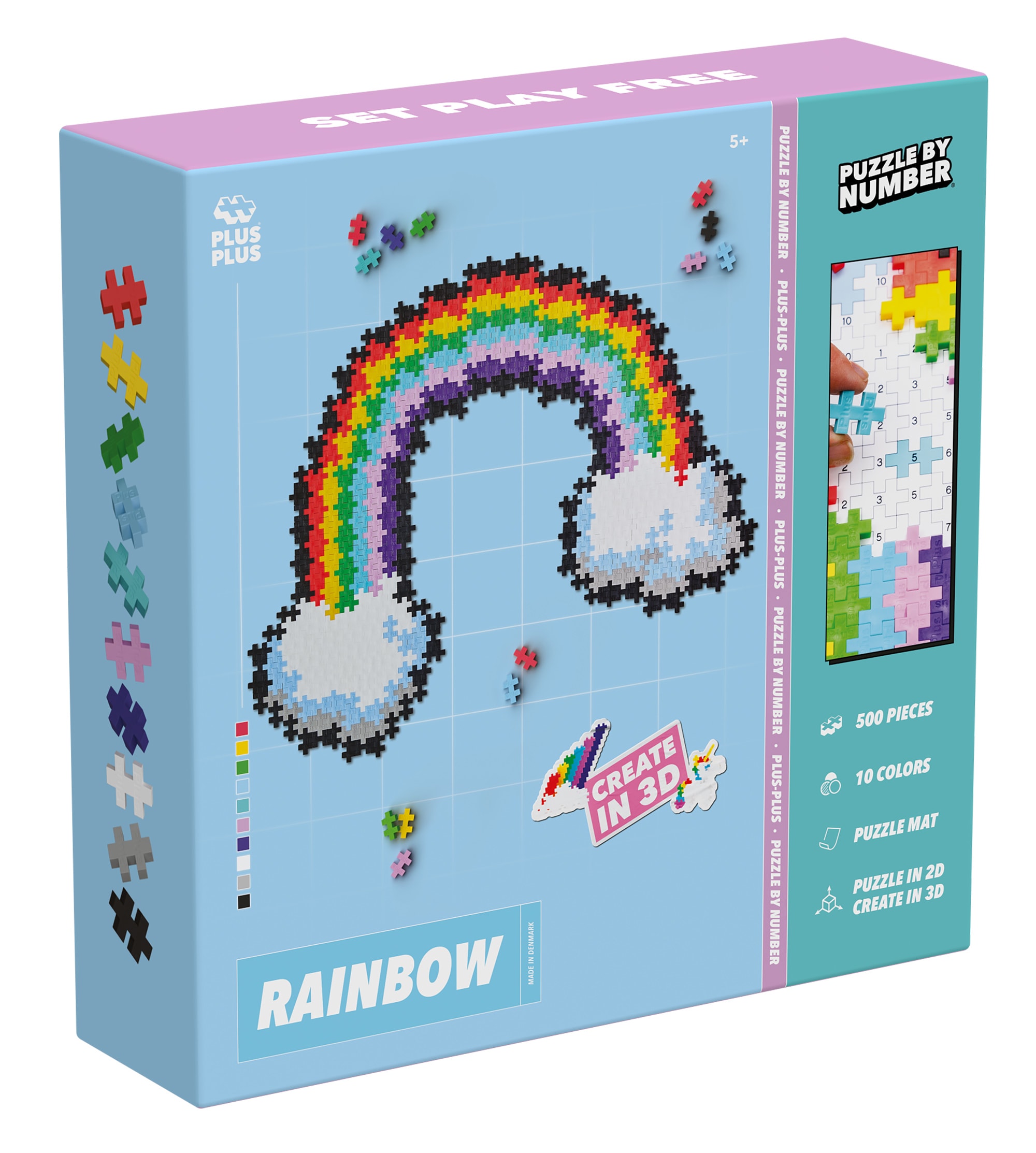 Puzzle By Number Rainbow & Unicorn Byggset
