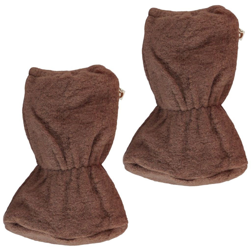 Booties In Wool Fleece Brown