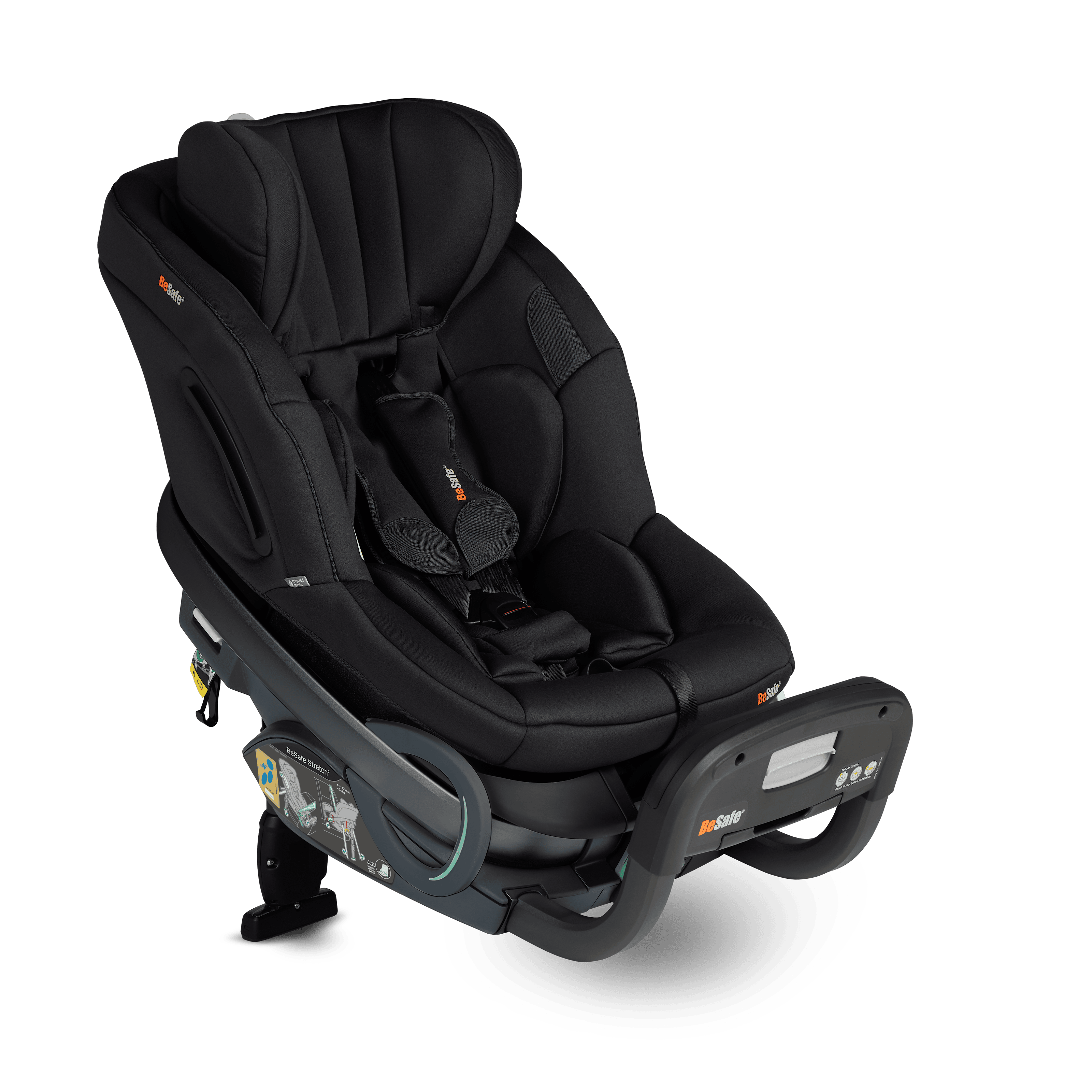 Stretch² Bilbarnstol 6M-7Y / 61-125 Cm Black Soft Breeze