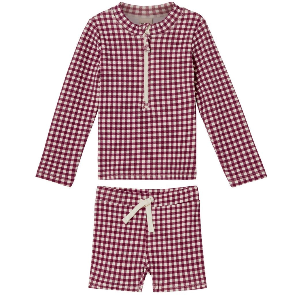 Madagaskar Rutigt UV-set Aubergine