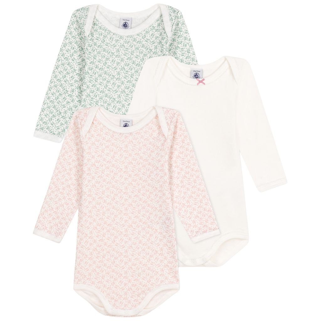 3-pakning Babybodyer Marshmallow Rose