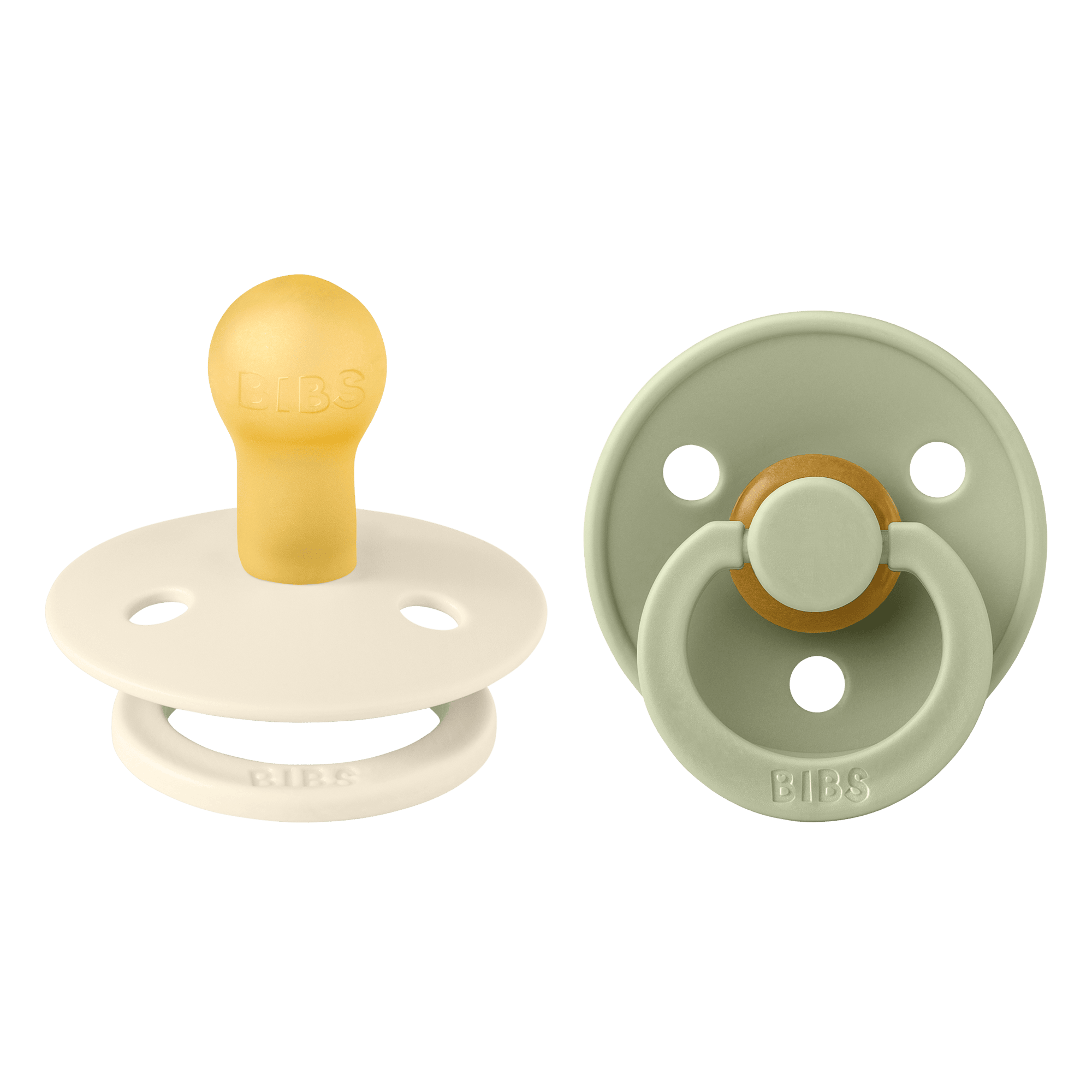 2-Pack BIBS Colour 라텍스 젖꼭지 사이즈 3 Ivory / Sage