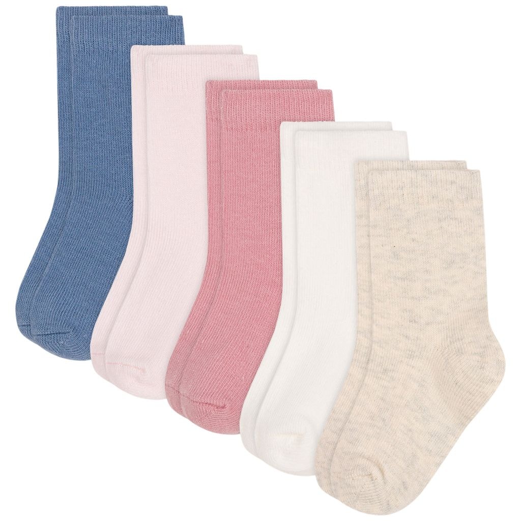 Plain 5-pack Bomullsstrumpor Pink