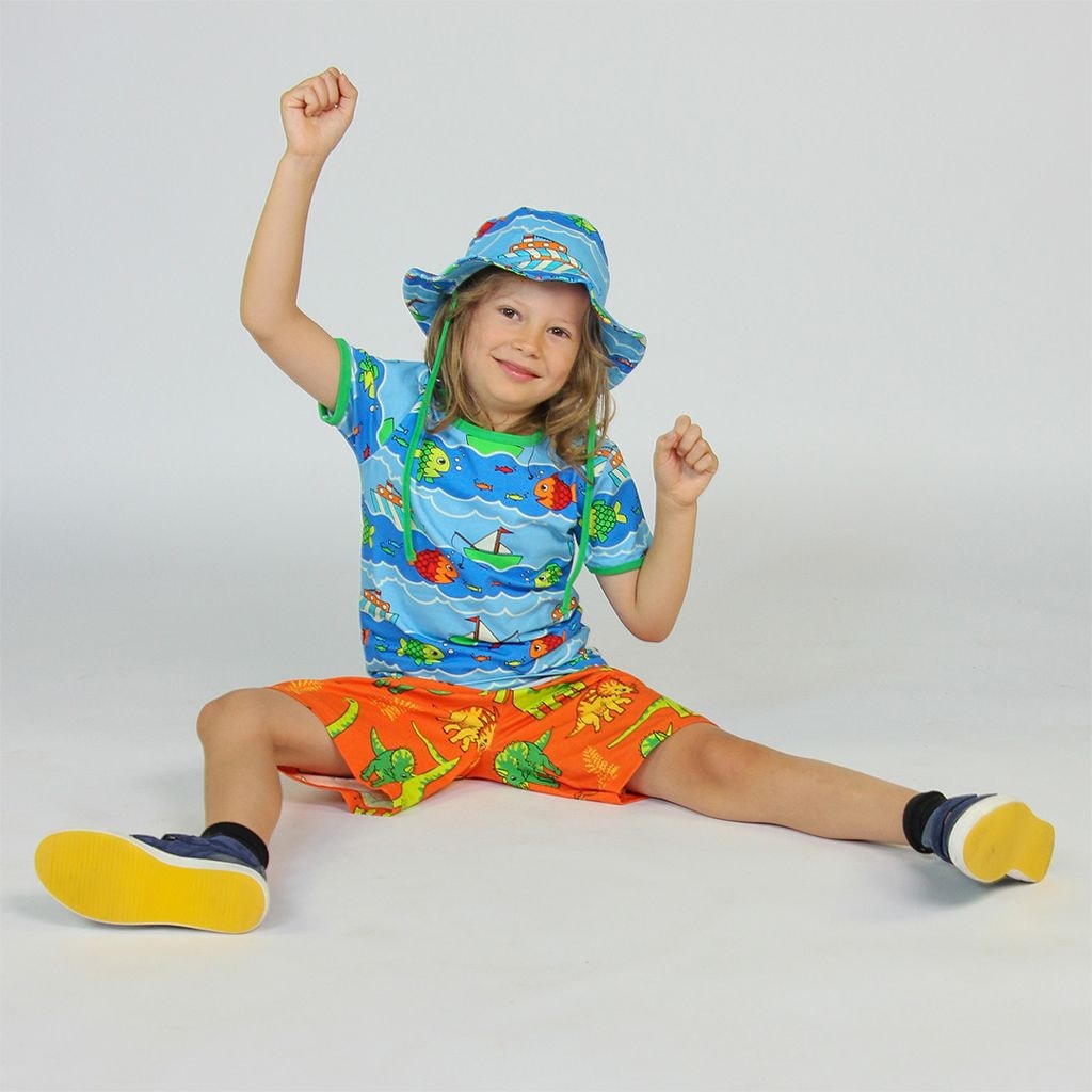 Mönstrad Mjukisshorts Med Dinosaurier Orange