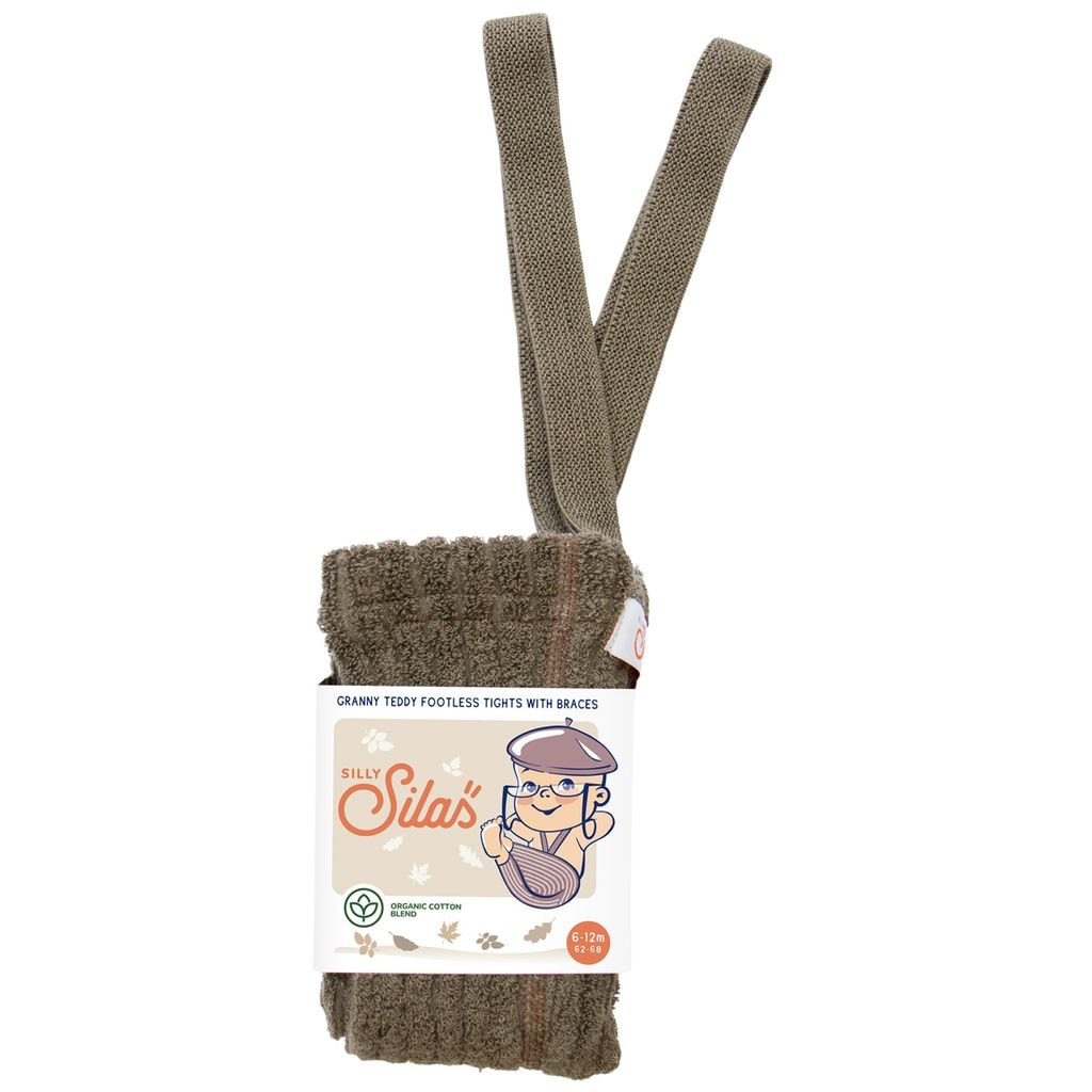 Granny Teddy Footless Tights Seaweed Brown Granny Teddy Footless Tights Seaweed Brown