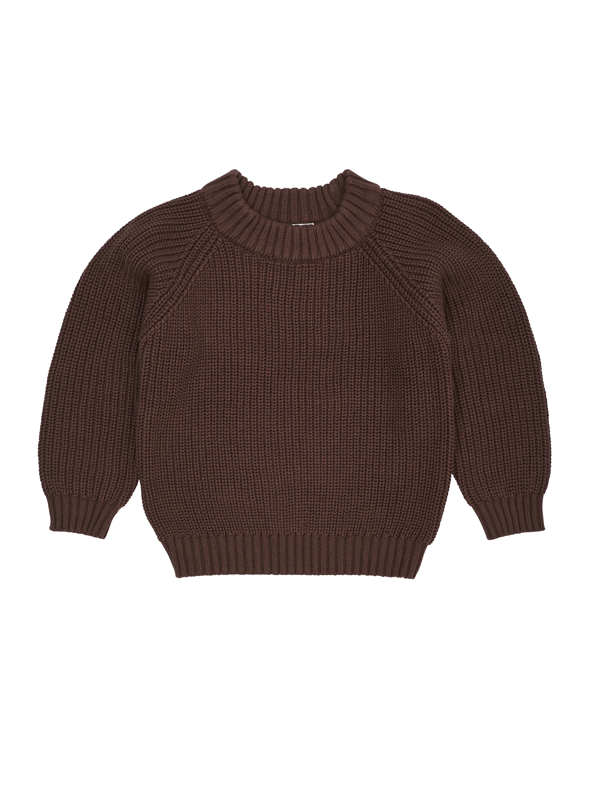 GOTS Knitted Pullover Dark Brown