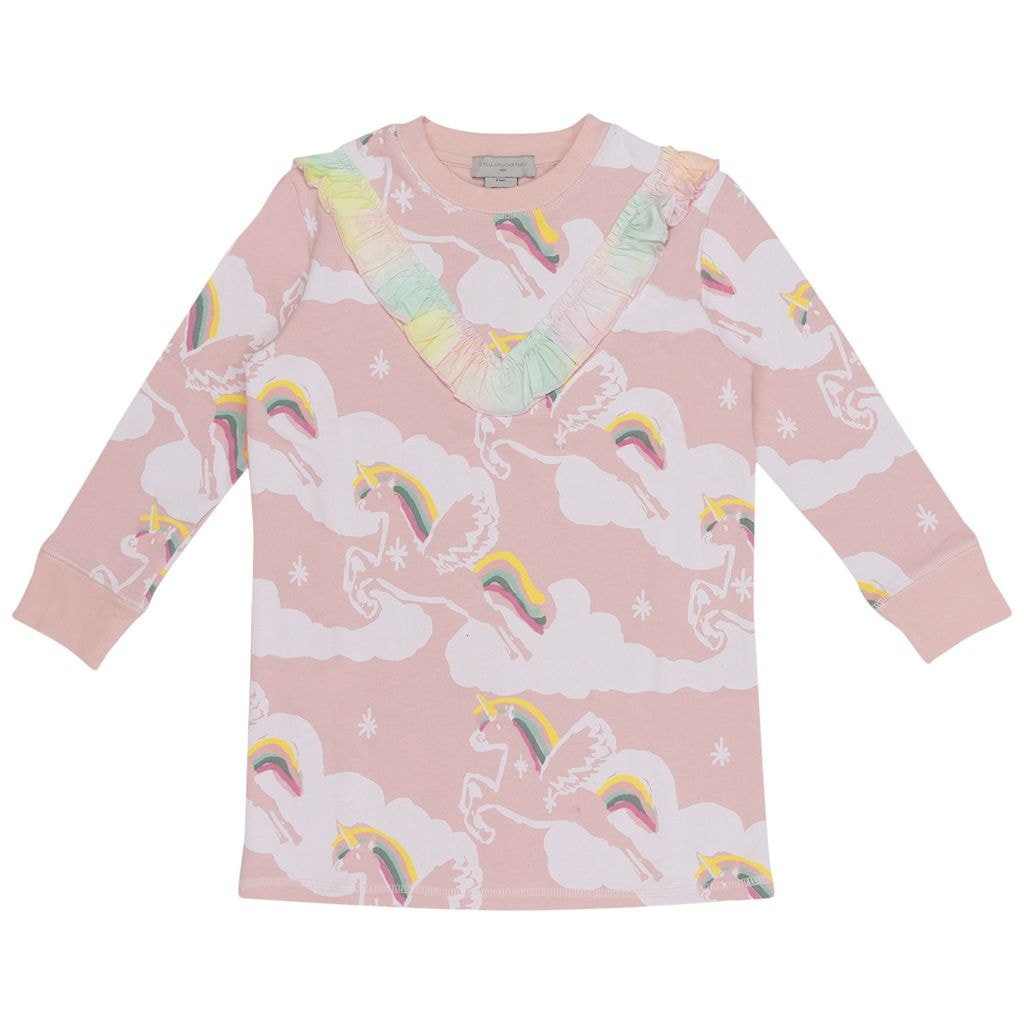 Printed Sweat Dress Pink