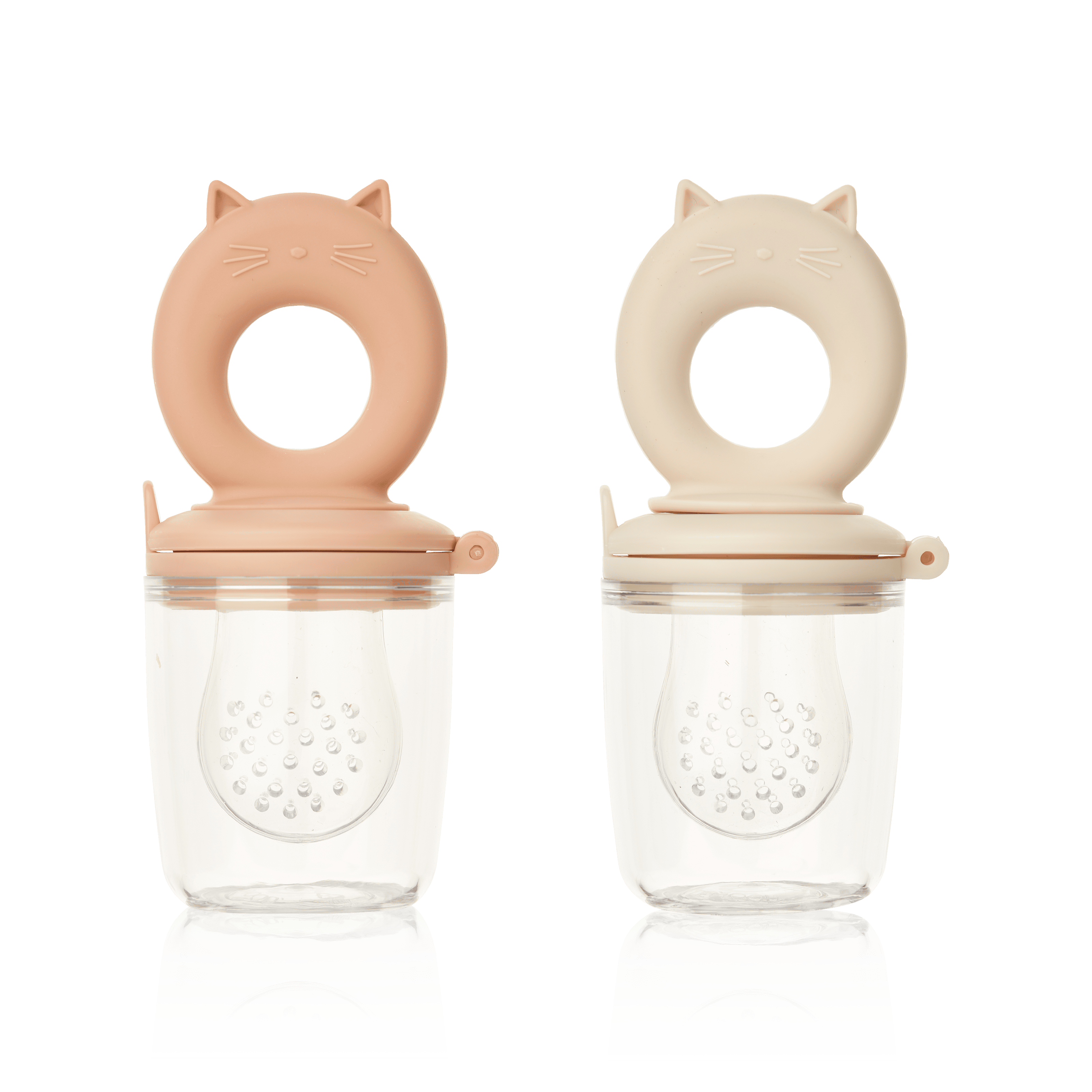 Miranda Cat Shape Food Feeder 2-Pack Tuscany Rose / Apple Blossom