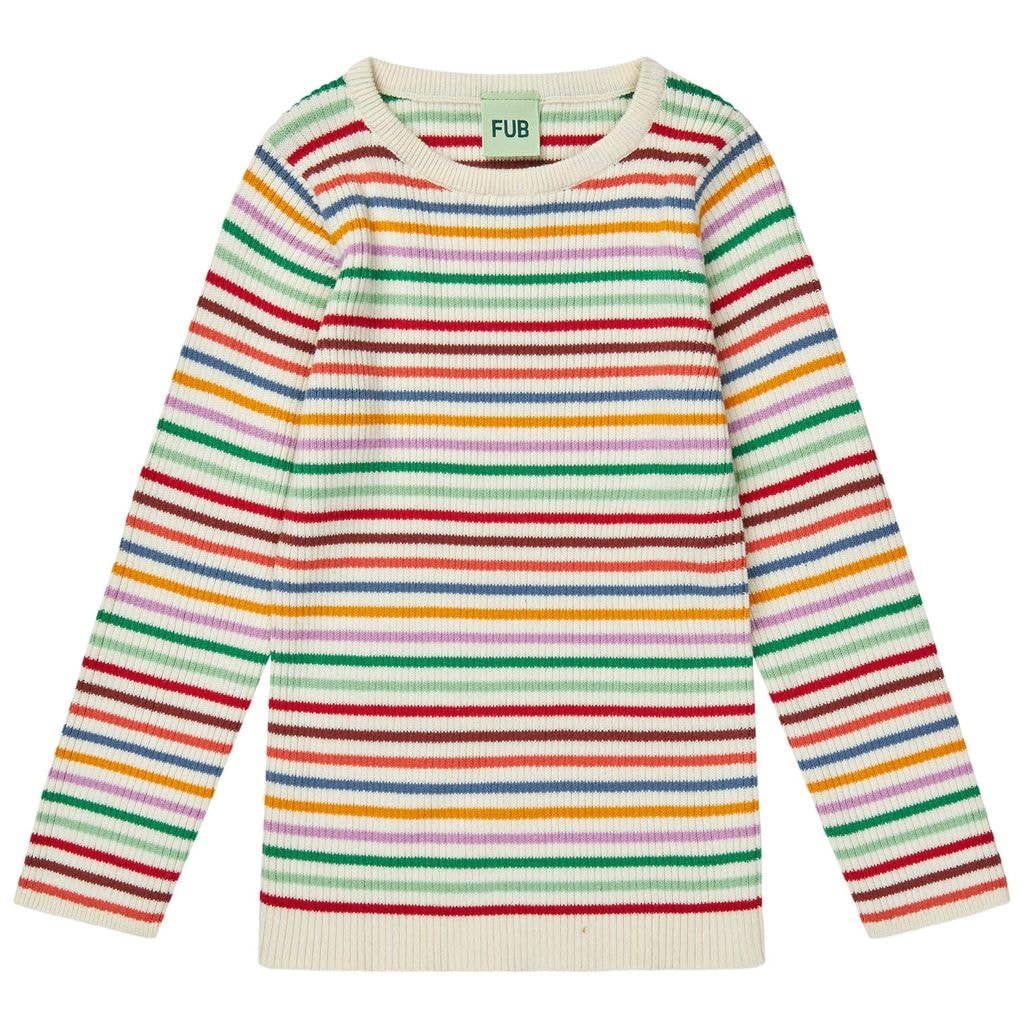 Ribbstickad Tröja Multi Stripe