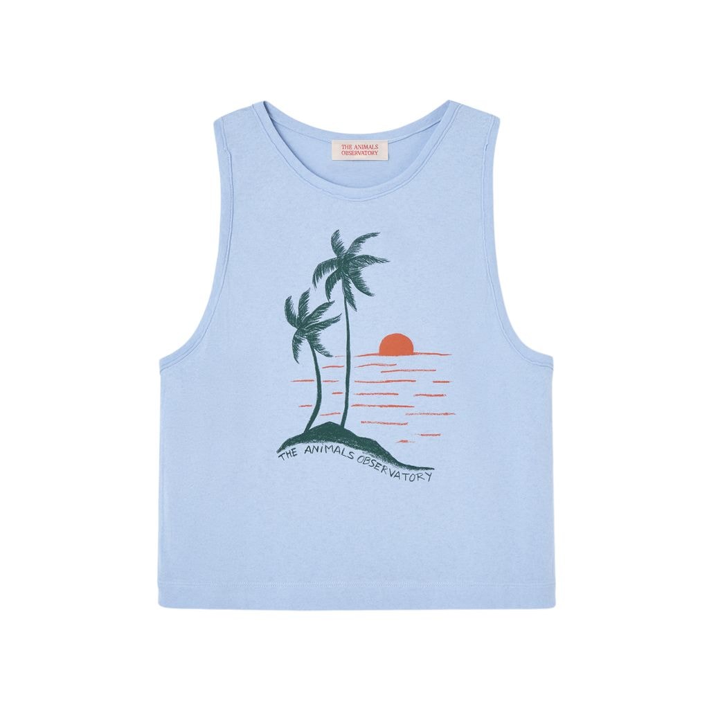 Frog Kid Tank Top Soft Blue