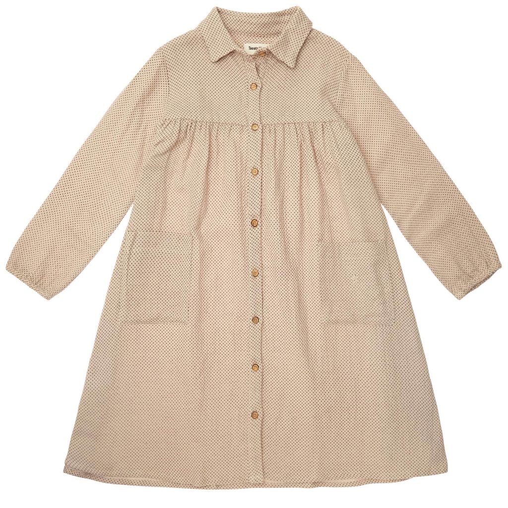 Polka Dot Midi 드레스 Brown