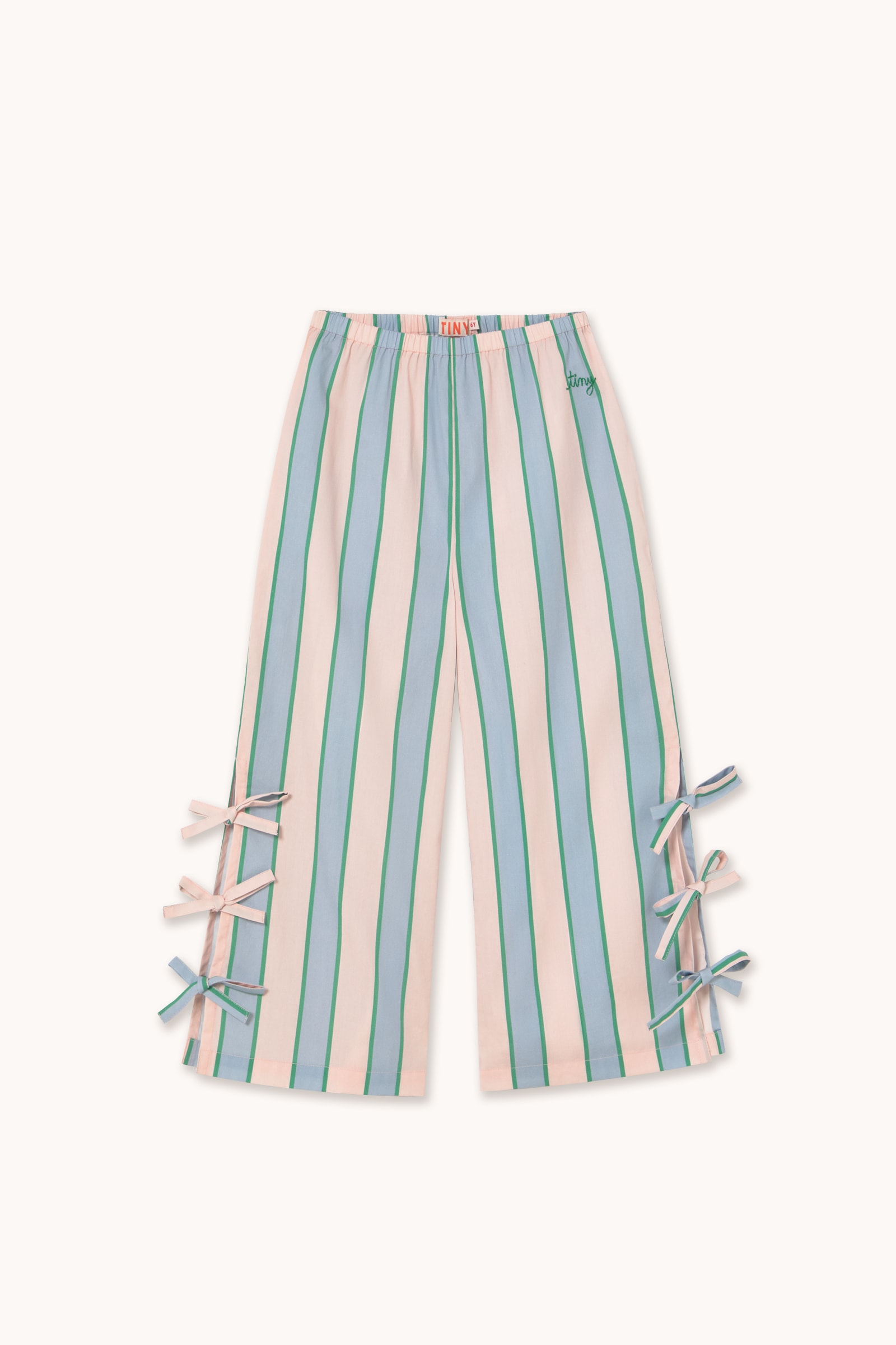 Retro Stripes Bukser Med Sløjfer Pastel Pink 