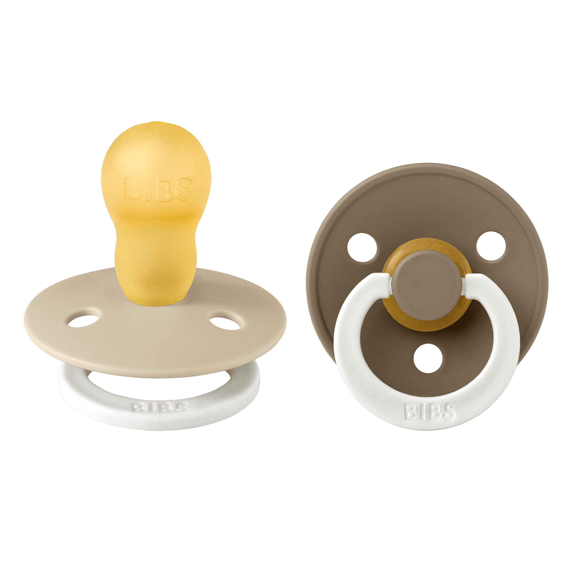 2-Pack BIBS Colour Latex Pacifier Vanilla Glow / Dark Oak Glow