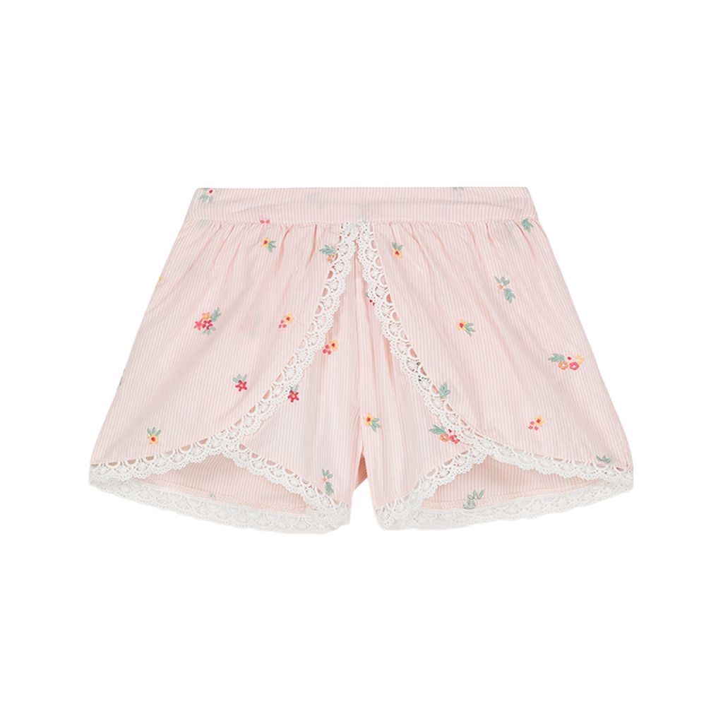 Asya Shorts Pink Bouquet Stripes