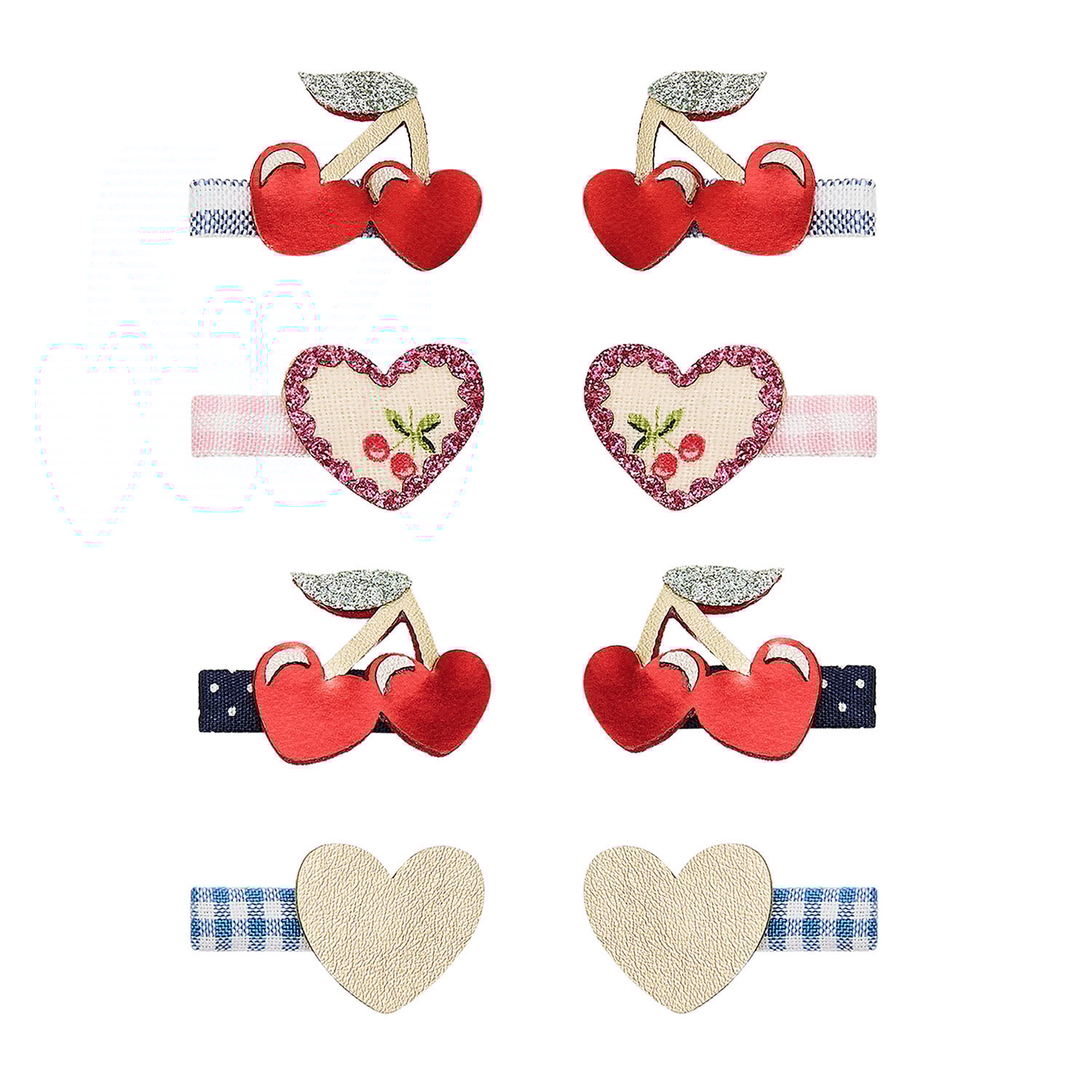 Mini Red Cherries Mon Cheri 8 Hårklemmer Multi 