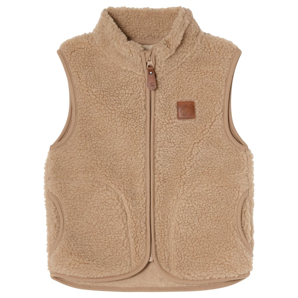Austin Pile Fleece Vest Sand