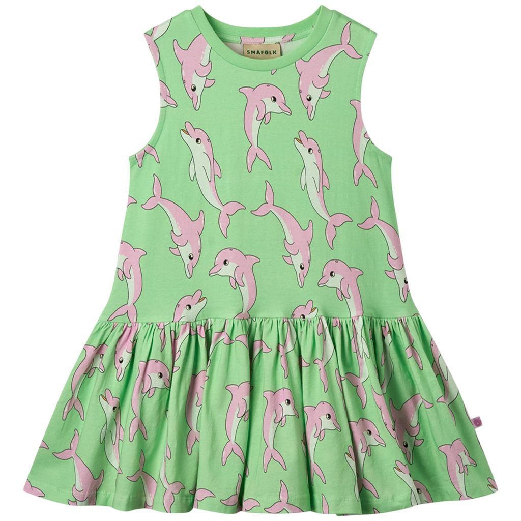 Dolphins Sleeveless Dress Minty Green Tea