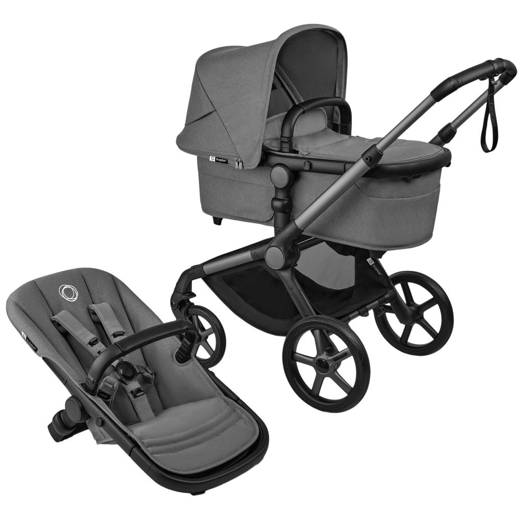 Bugaboo Fox 5 Renew Complete Bassinet And Seat Stroller Graphite / Moon Grey