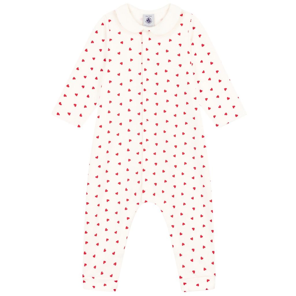 Heart Printed One-piece Cream