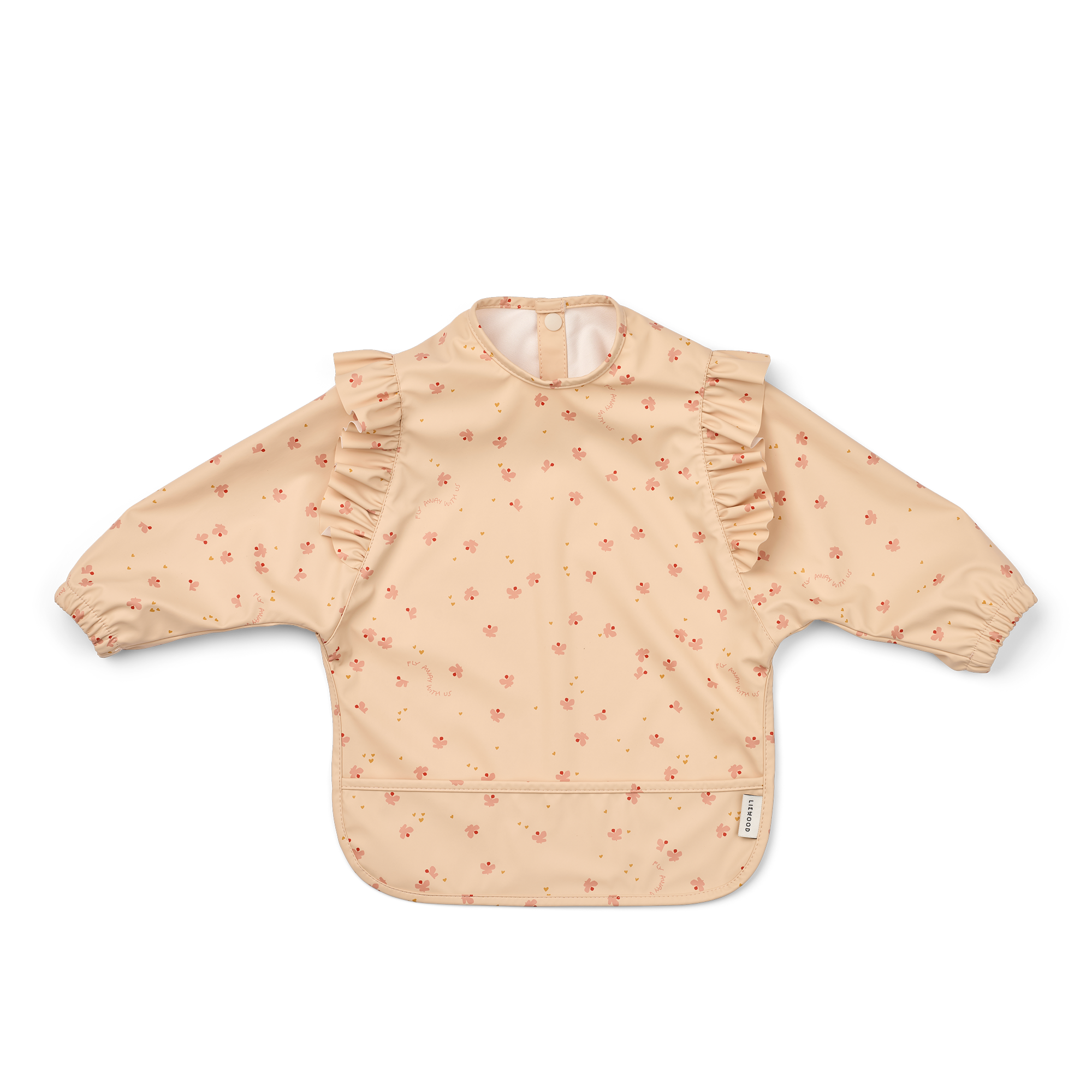 Merle Ruffle Cape Bib Mini Mini Butterfly / Apple Blossom