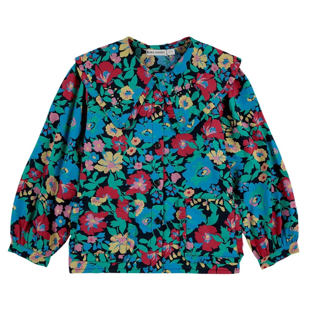 Blomstret bluse Midnight Blue