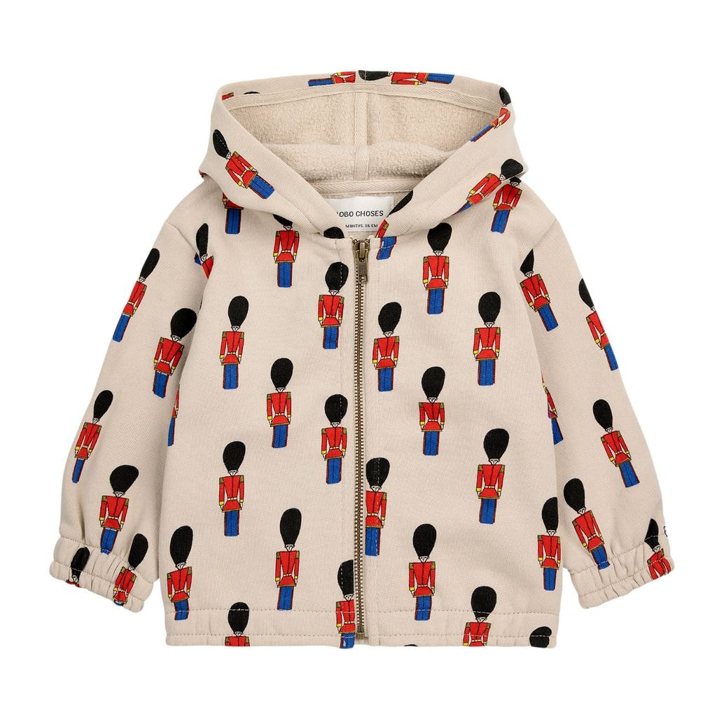 Little Tin Soldiers Printed Baby Hoodie Off-white