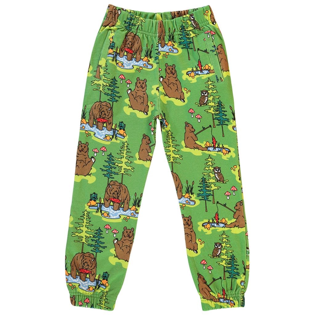 Sweatpants with bears  Moss Green
