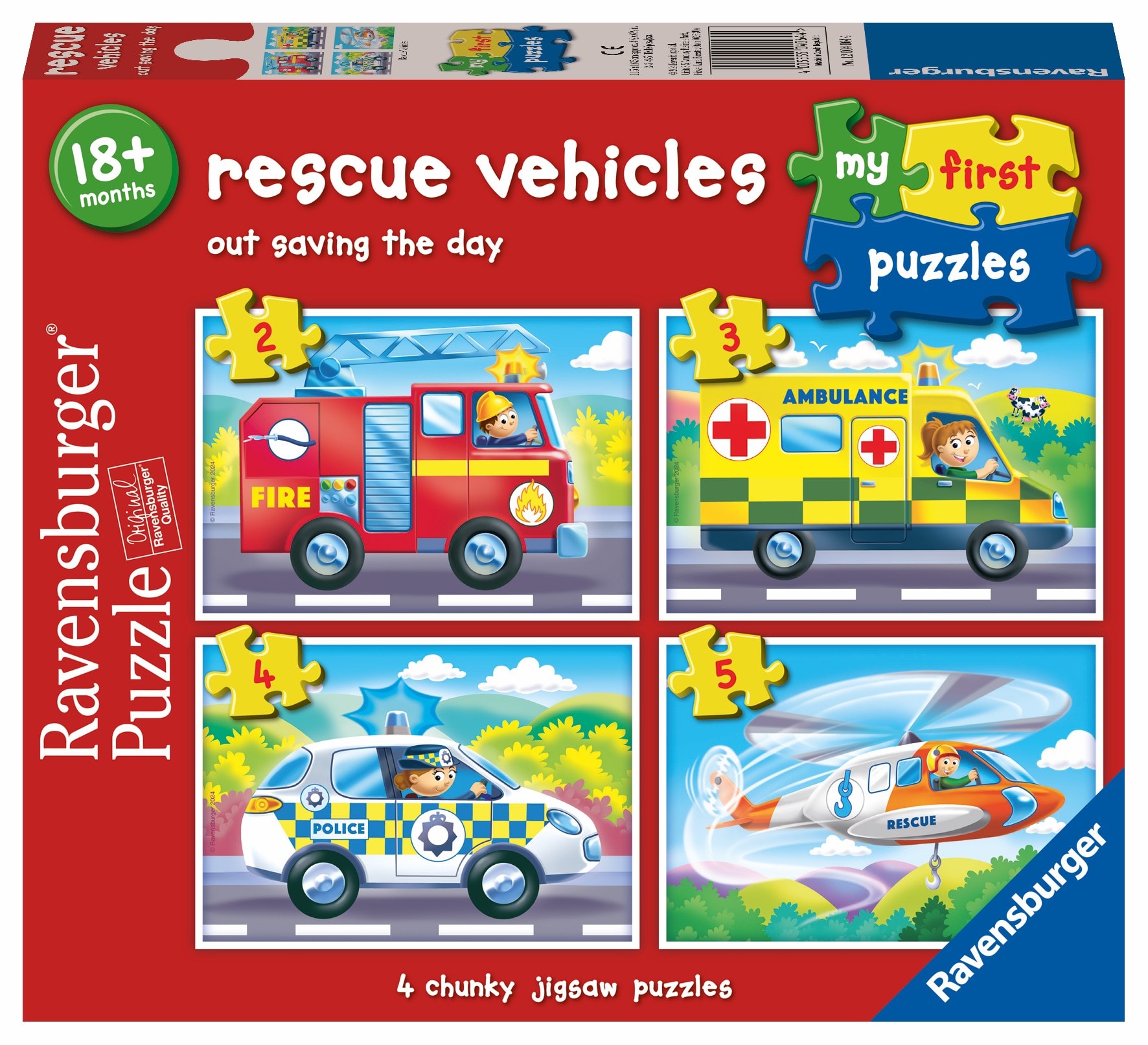 Rescue Vehicles Puzzle Multicolor 