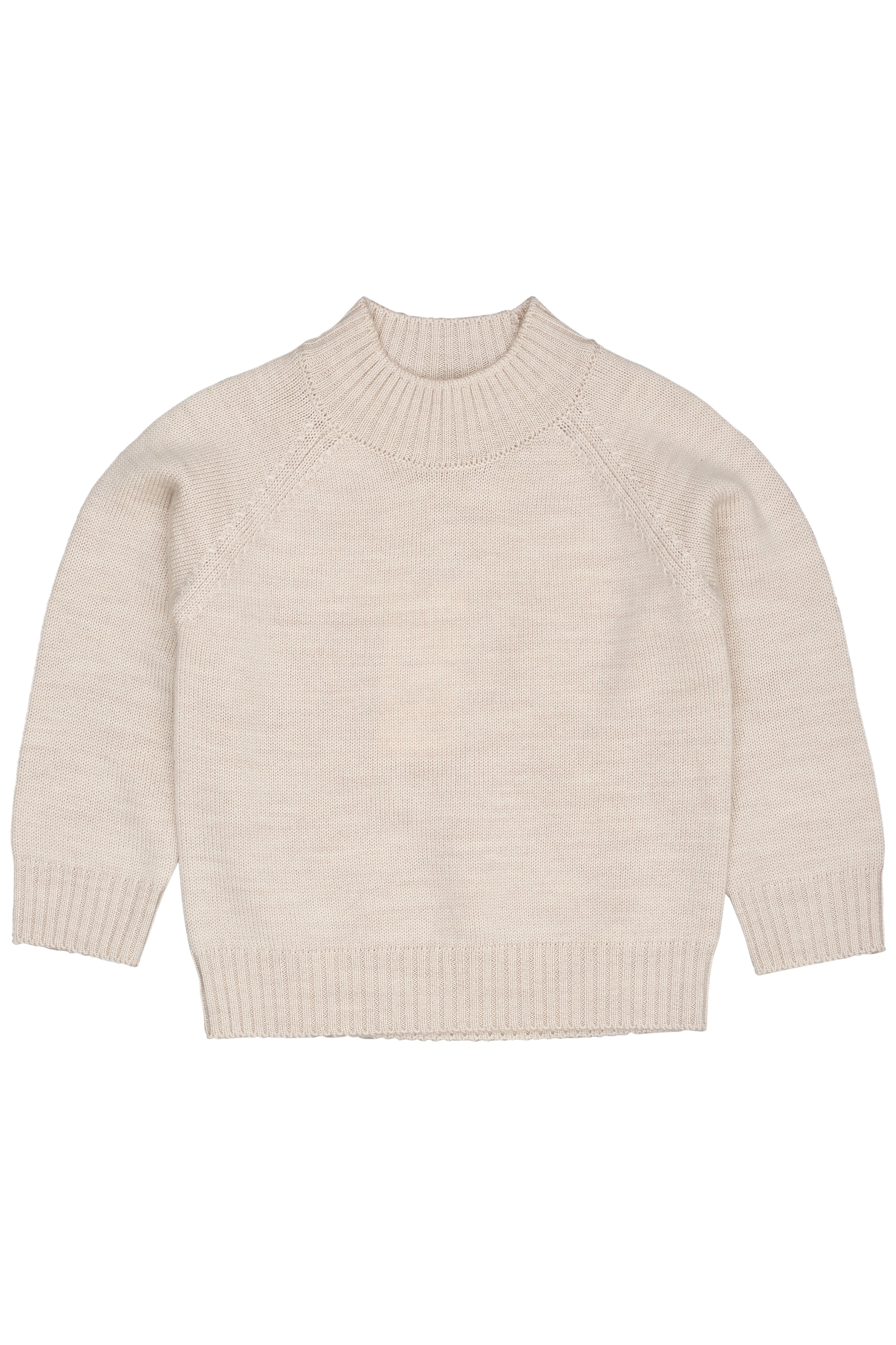Pullover Med Skilpaddehals Pale Cream Melange