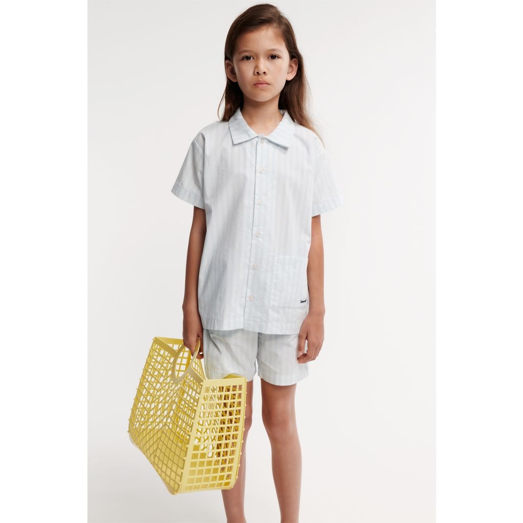 GOTS Leona Set Med Kläder Stripe Pure Sky Creme De La Creme