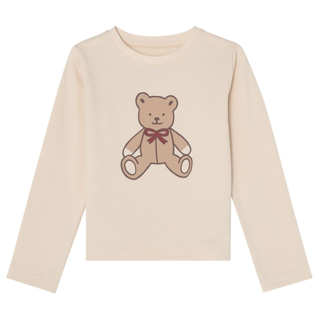 GOTS Tia Pitkähihainen T-paita Offwhite Bear