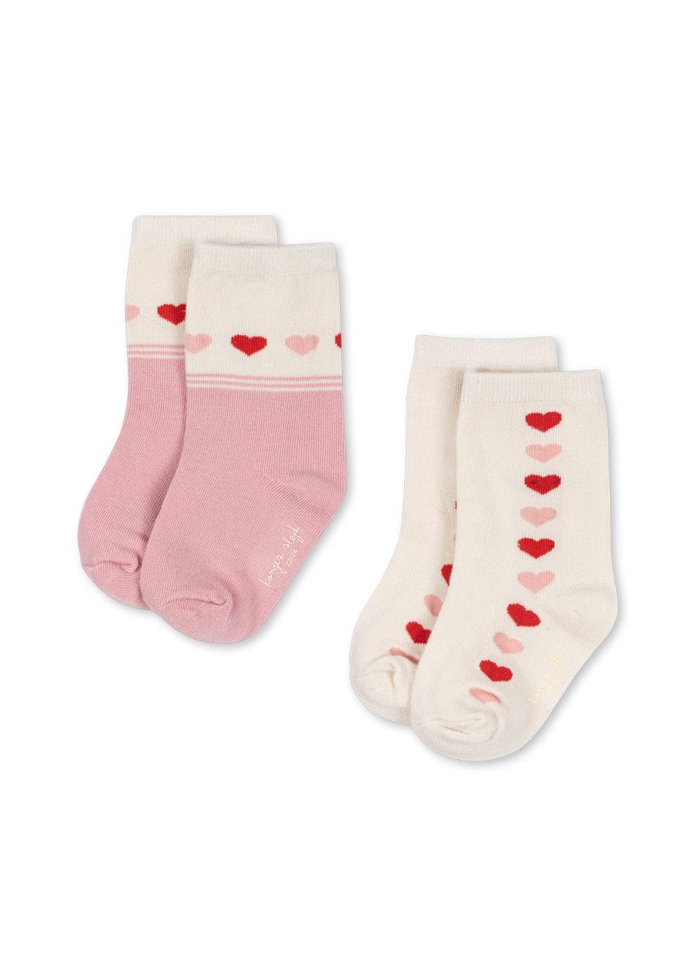 2 Pack Jaquard Socks Heart