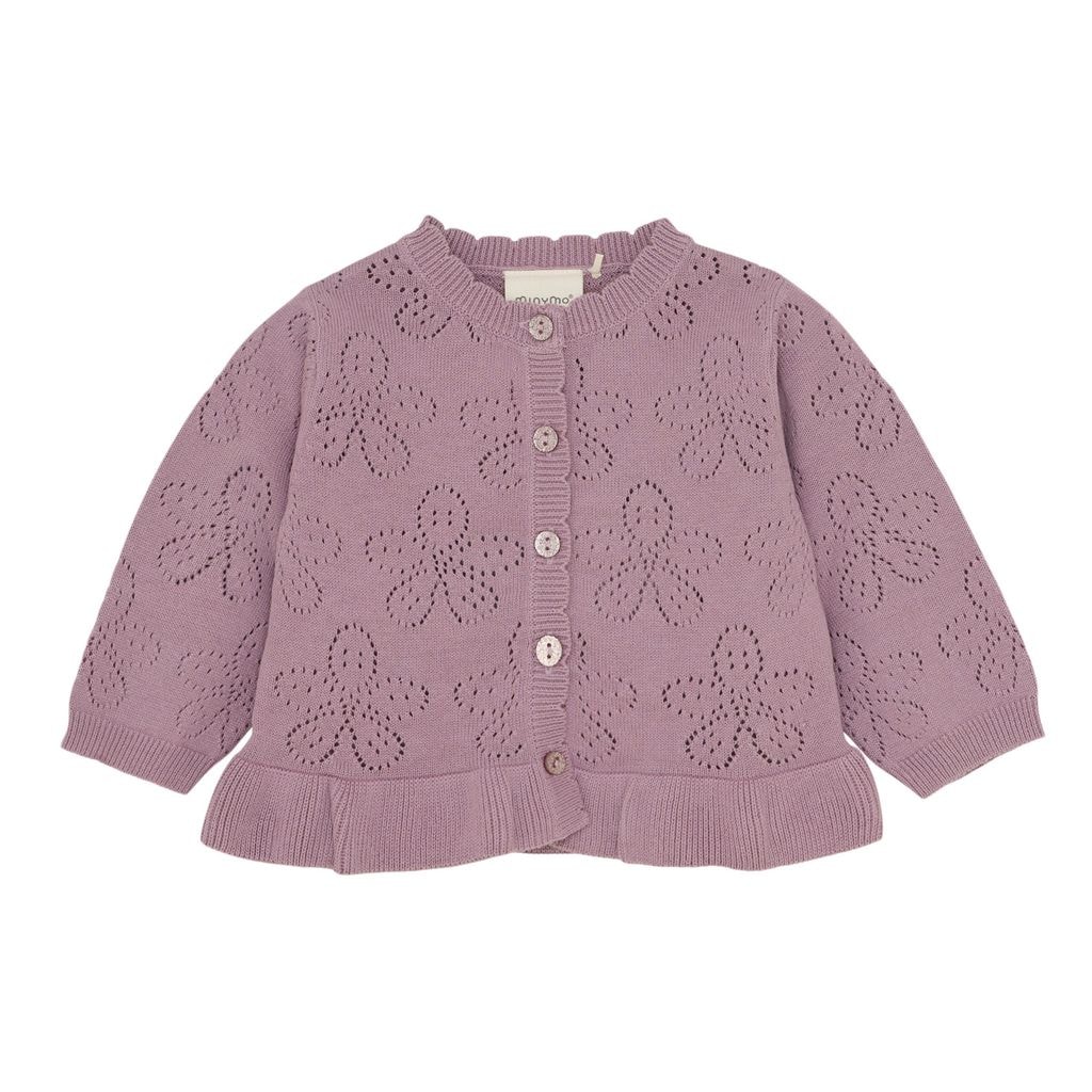 GOTS Knitted Cardigan Elderberry