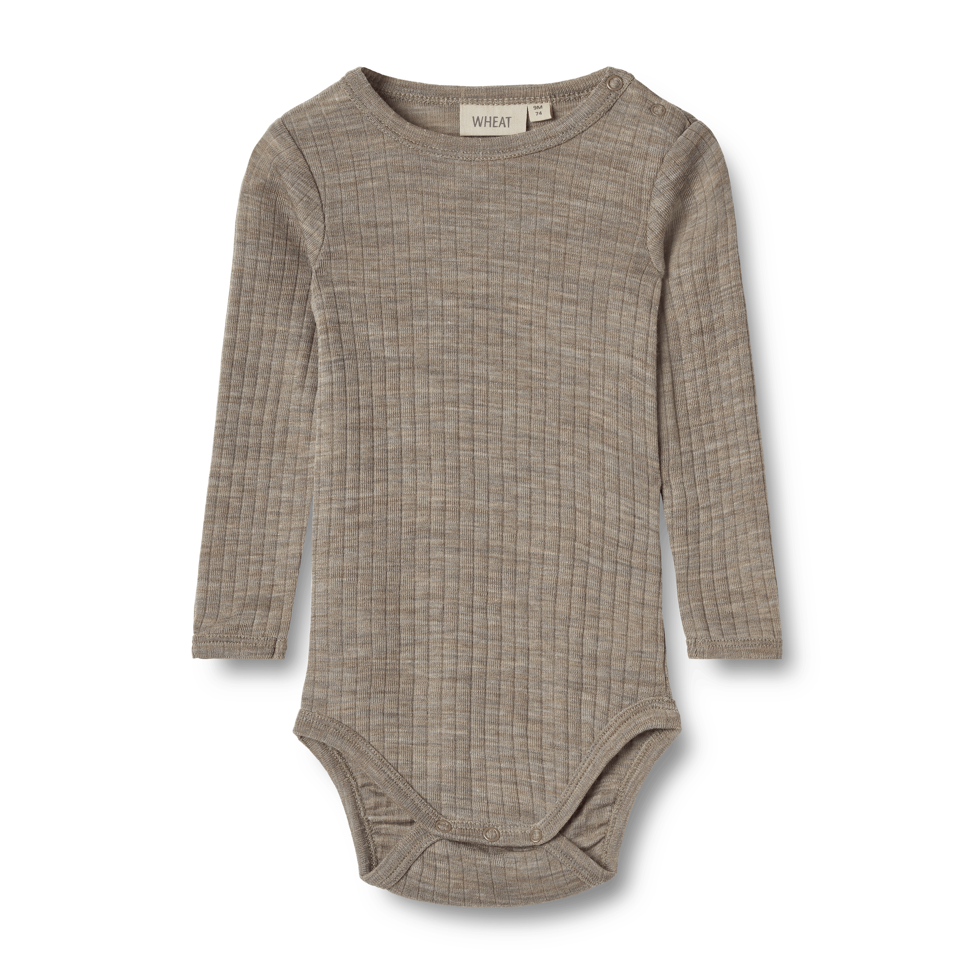 Lucca Långärmad Ullsilkebody Khaki Melange