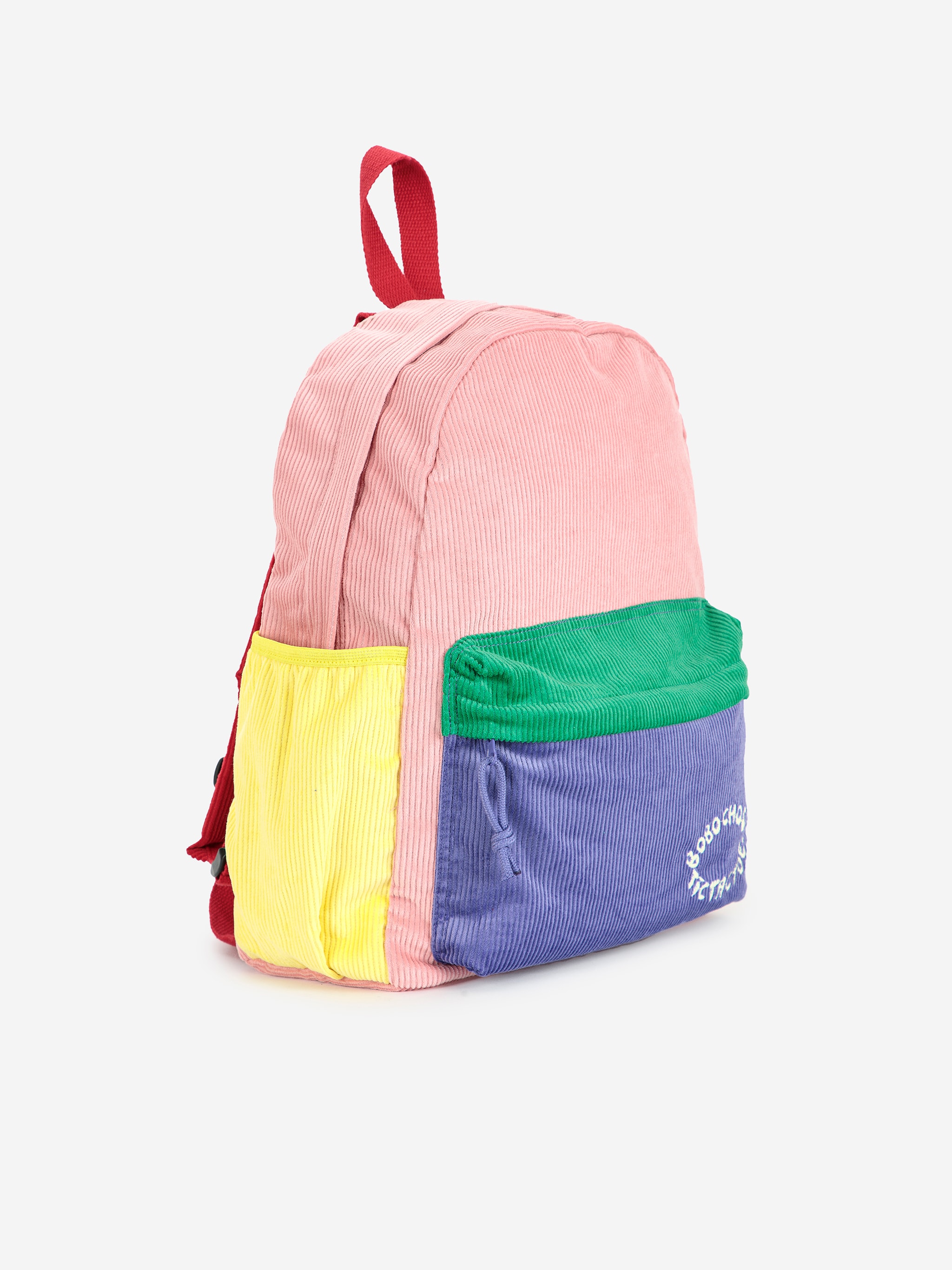 Tic Tac Toe Color Block Corduroy School Bag Multicolor