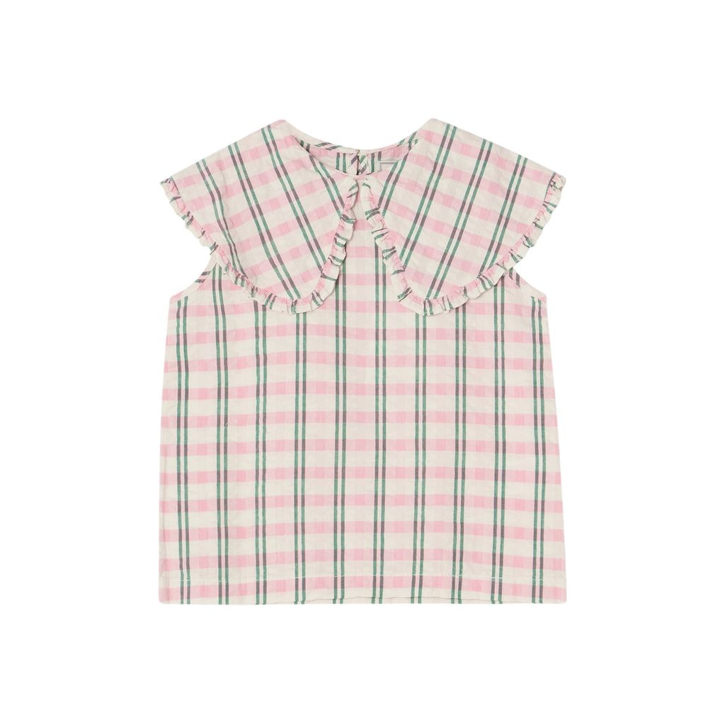 Seersucker Blouse Check Carnation