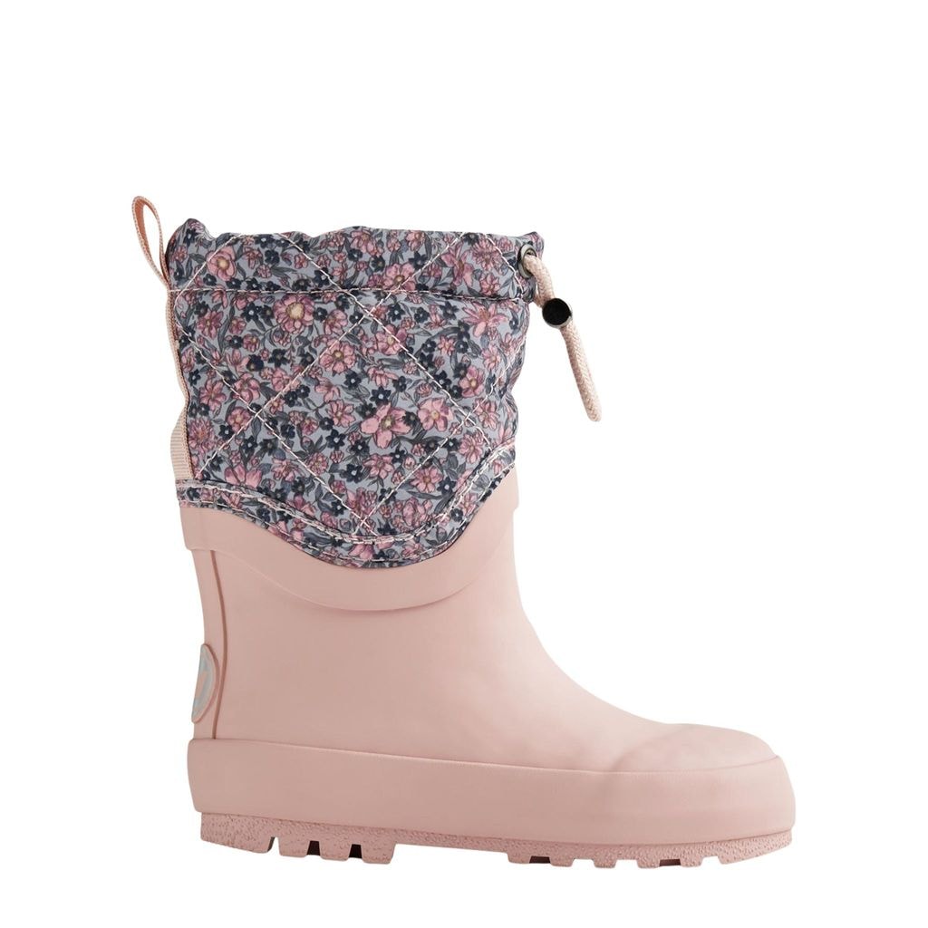 Winter Flowers Rubber Boots Blue