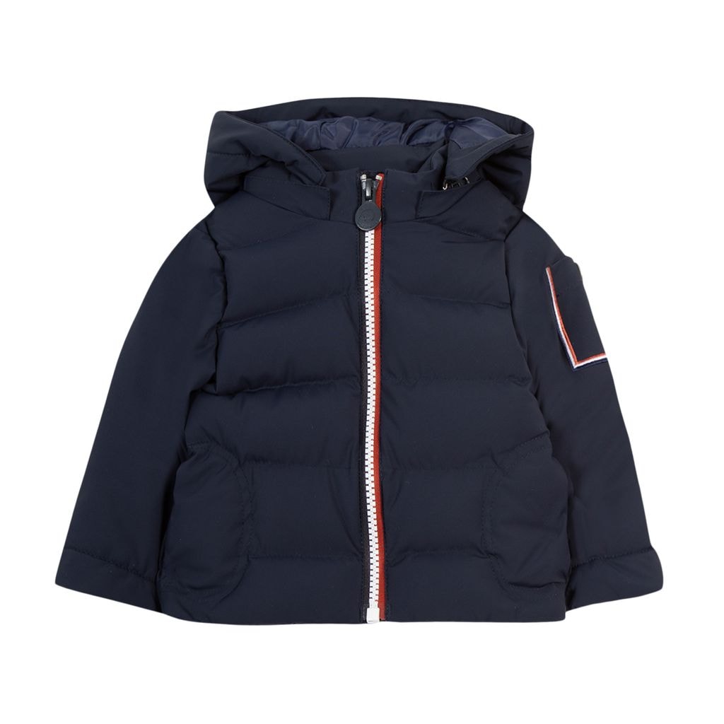 Navy Quilted Puffer Jacket with Cotton Lining