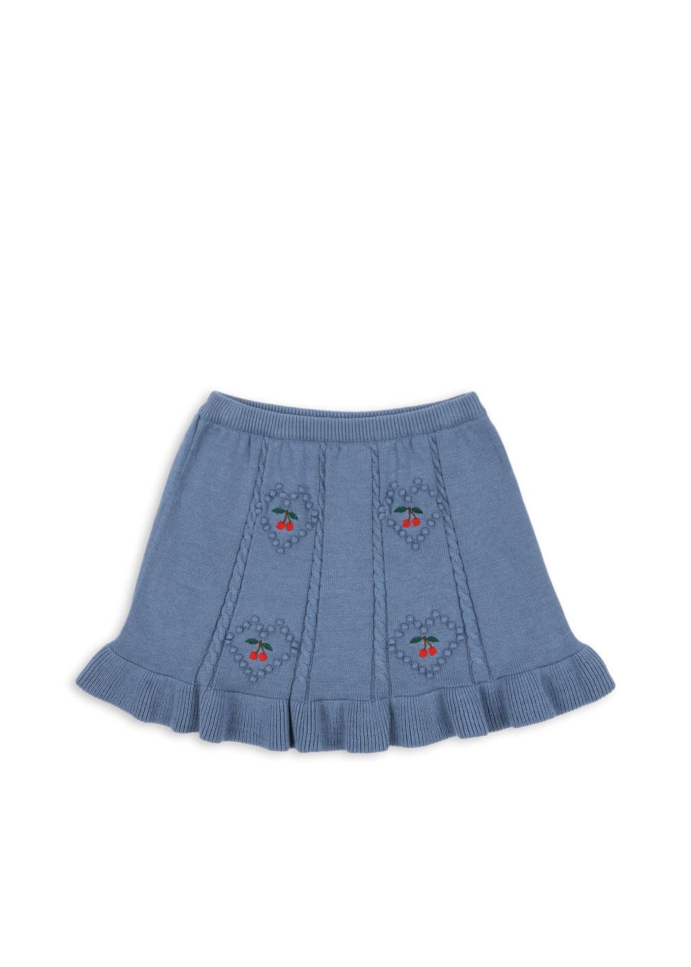 Soleil Knit Skirt Gots Country Blue