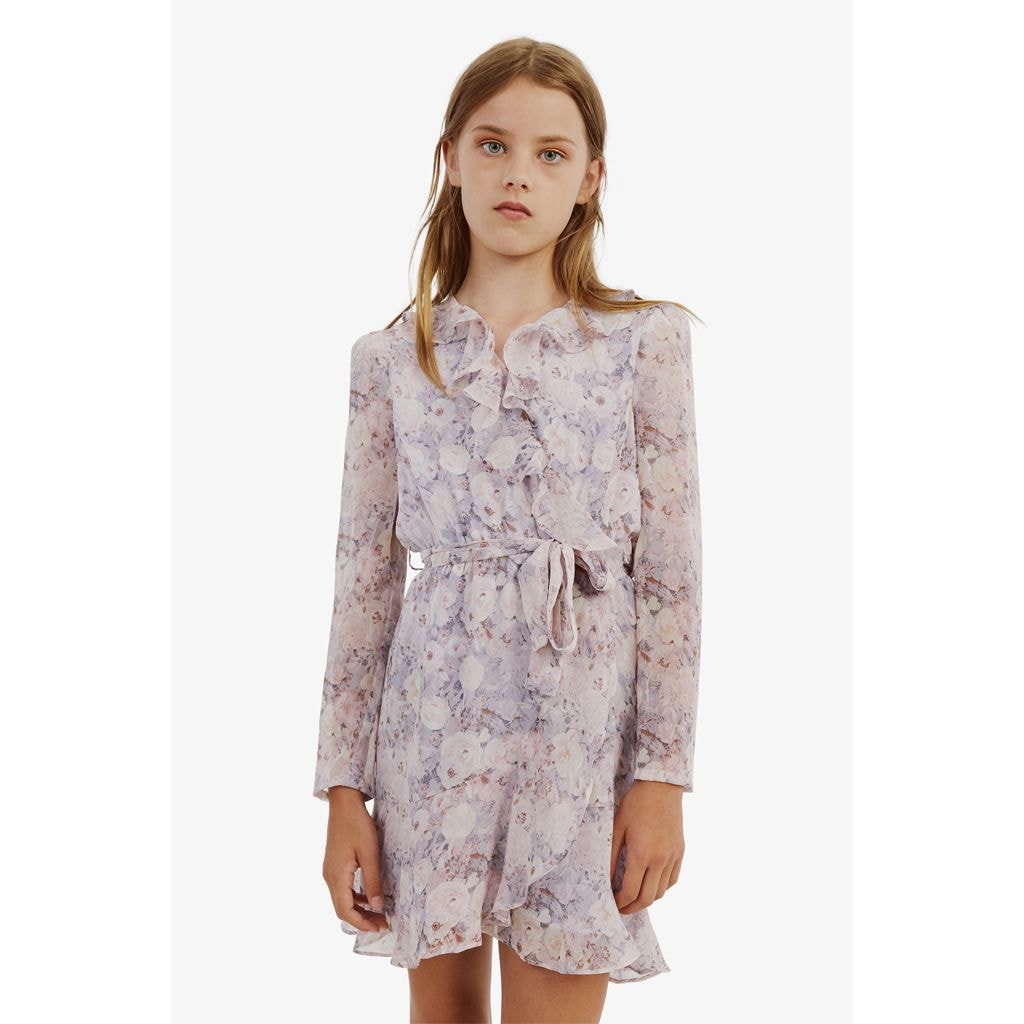 Floral Wrap Dress Lilac