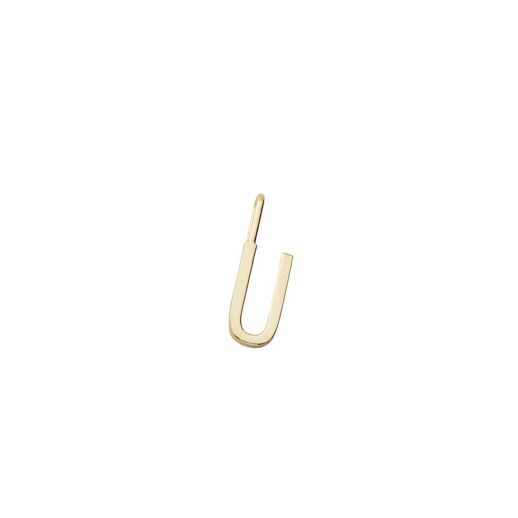 Gold Letter Charm 10 mm - U