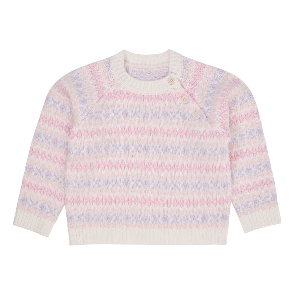 Merino mønster genser Lavender Combi