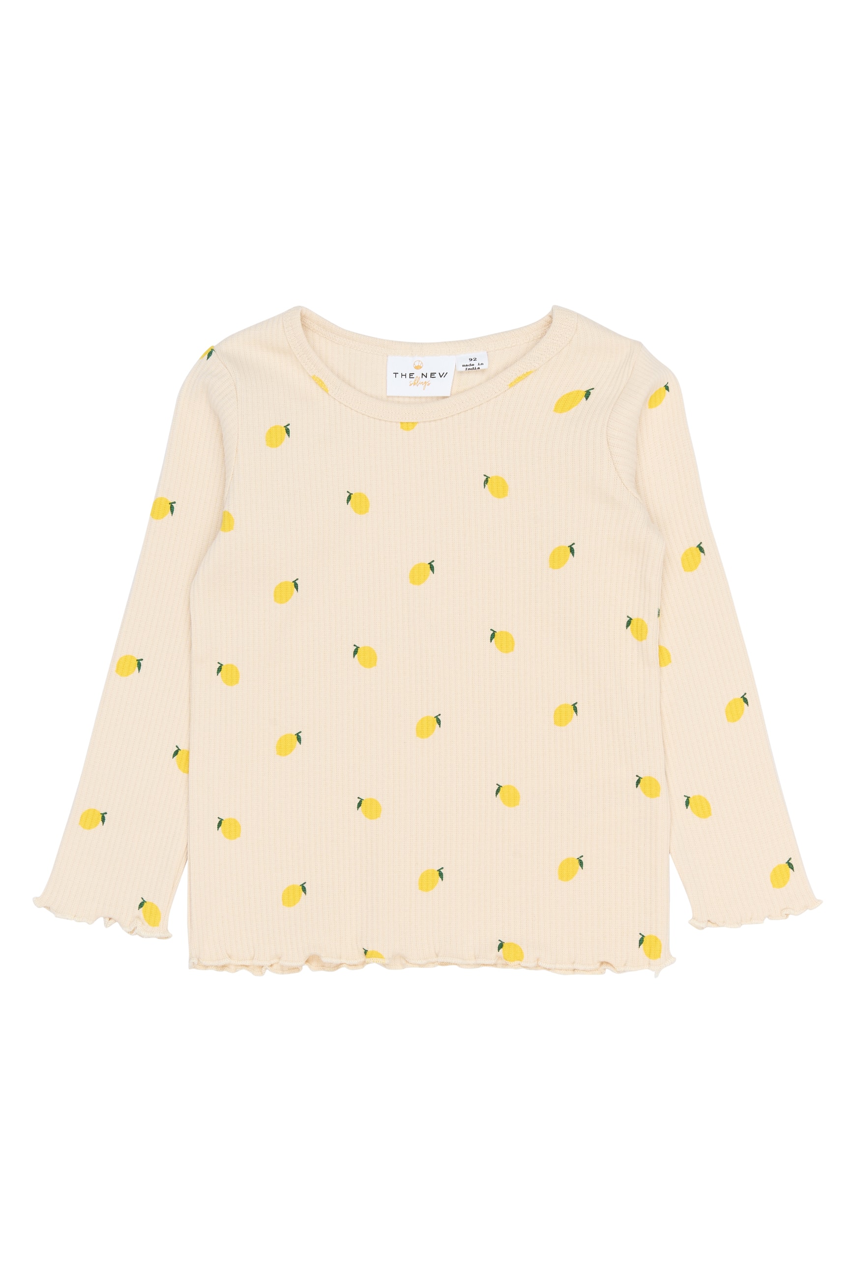 Smilla Långärmad Rib Top Gardenia Aop 