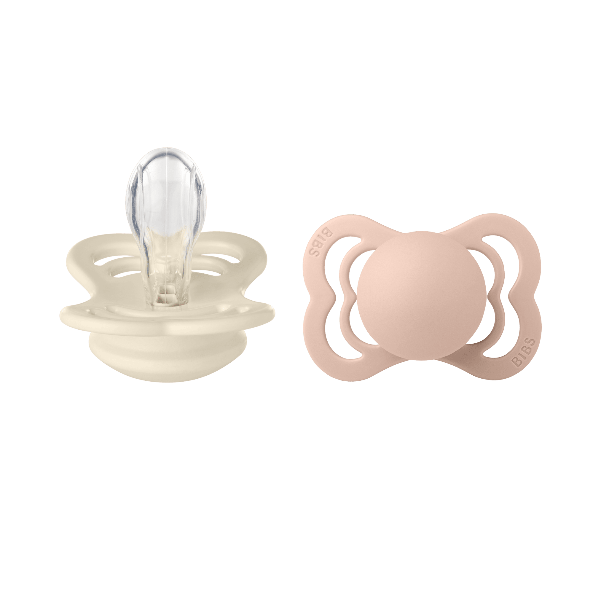 2-Pack BIBS Supreme Silicone Pacifier Ivory / Blush