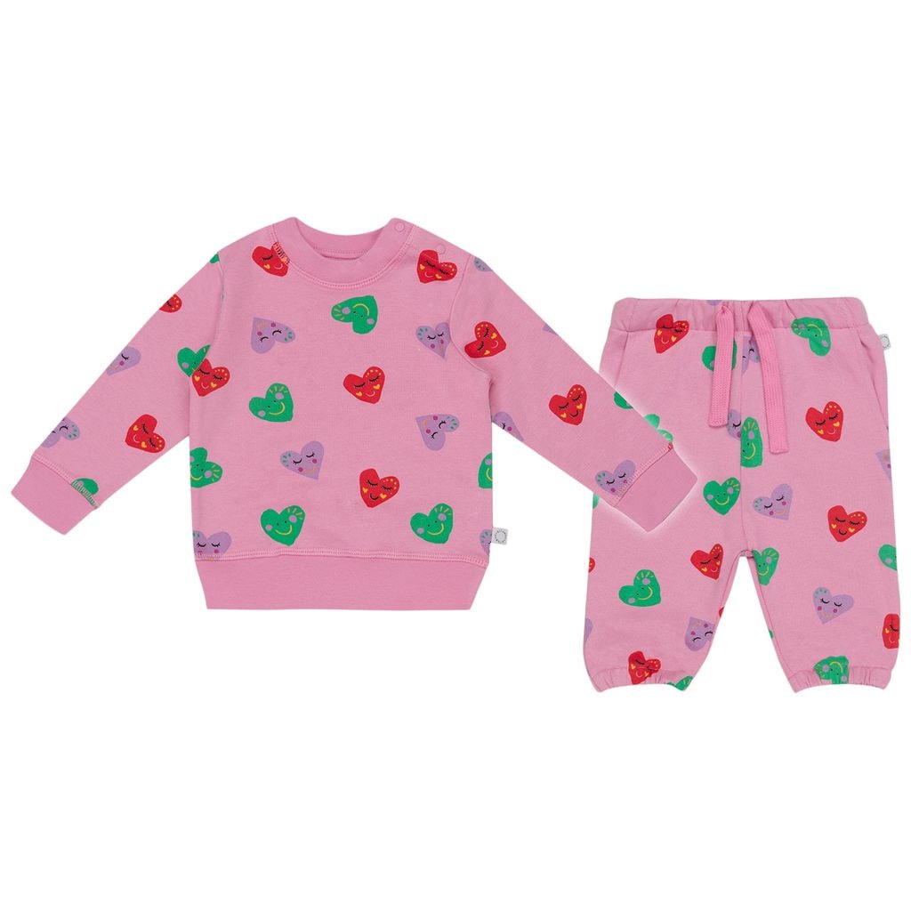 Hjärtmönstrat Mjukisset Rosa