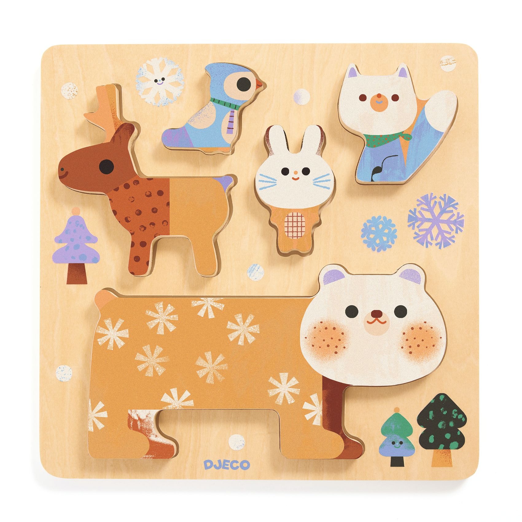 Relief WoodyStack Wooden Animal Puzzle - 5 Pieces Multi 